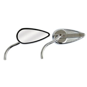 MCS Retro teardrop mirror set. Chrome, radii round stem