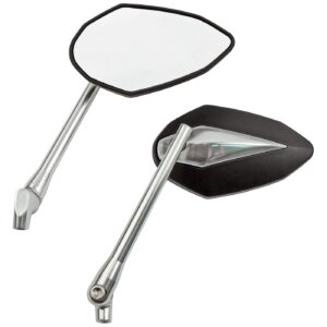 MCS 'Double Deuce' mirror set. Black/chr. head & silver alu stem