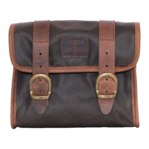 Longride Longride, 'Mini' waxed cotton saddlebag. Khaki