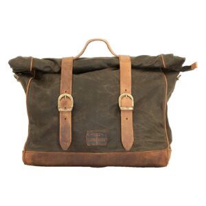 Longride Longride, 'Old Chopper' waxed cotton saddlebag. Khaki