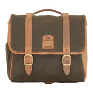 Longride Longride, 'Classic' waxed cotton saddlebag. Khaki