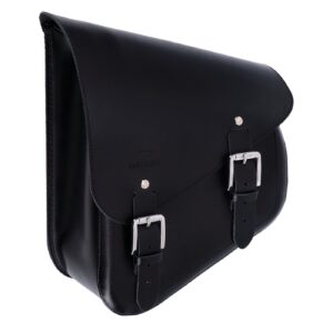 Longride Longride, swingarm bag. Smooth, black leather