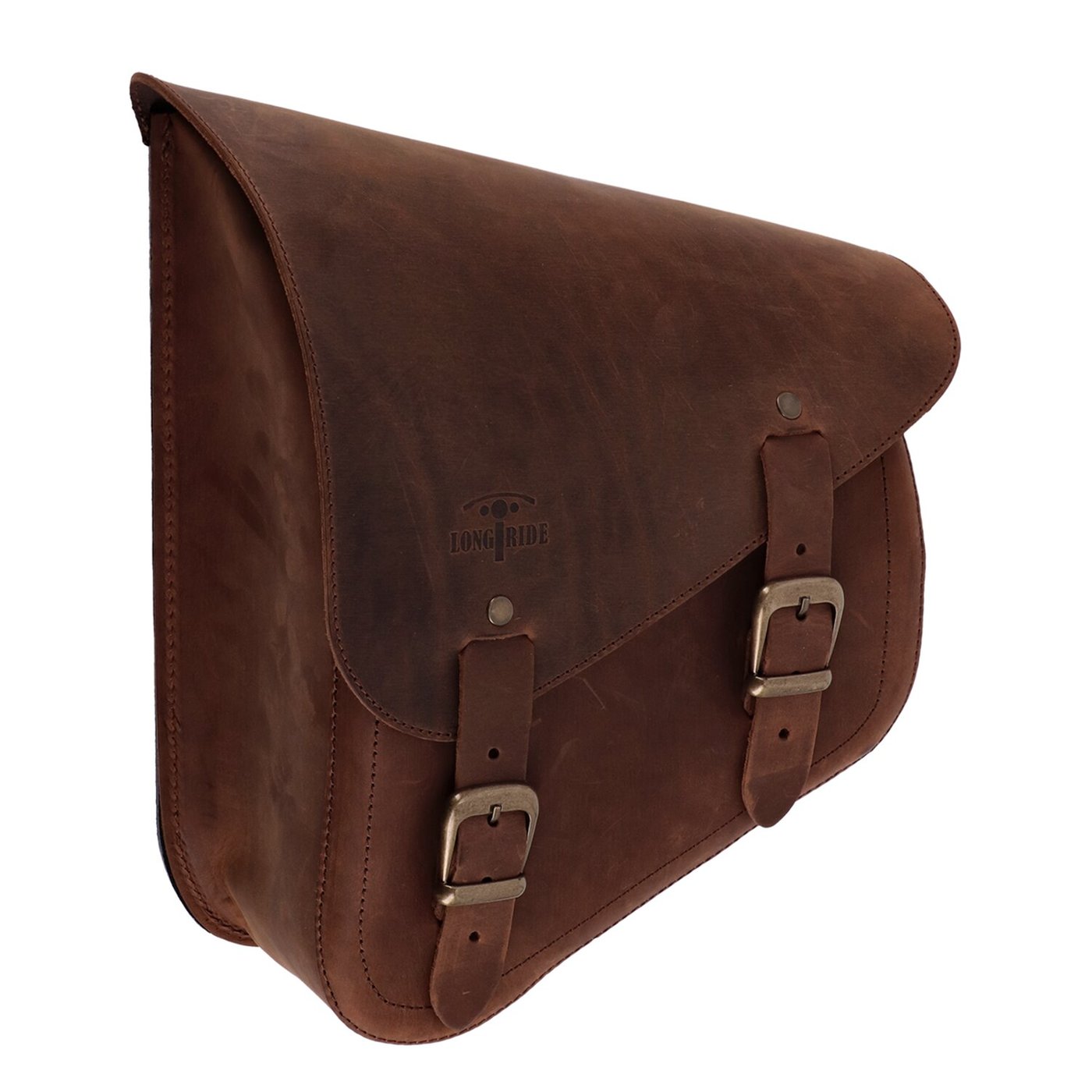 Longride Longride, swingarm bag. Smooth, brown leather