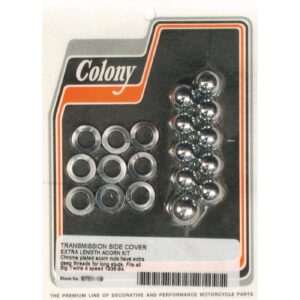 Colony Colony, transmission side cover screw kit. Deep Acorn chrome