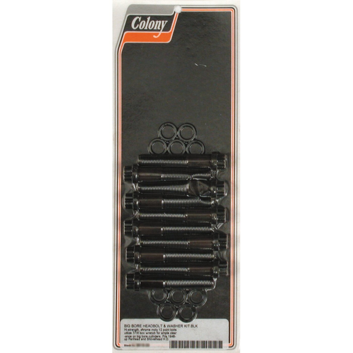 Colony Colony, 12-point 'big bore' head bolt kit. Black