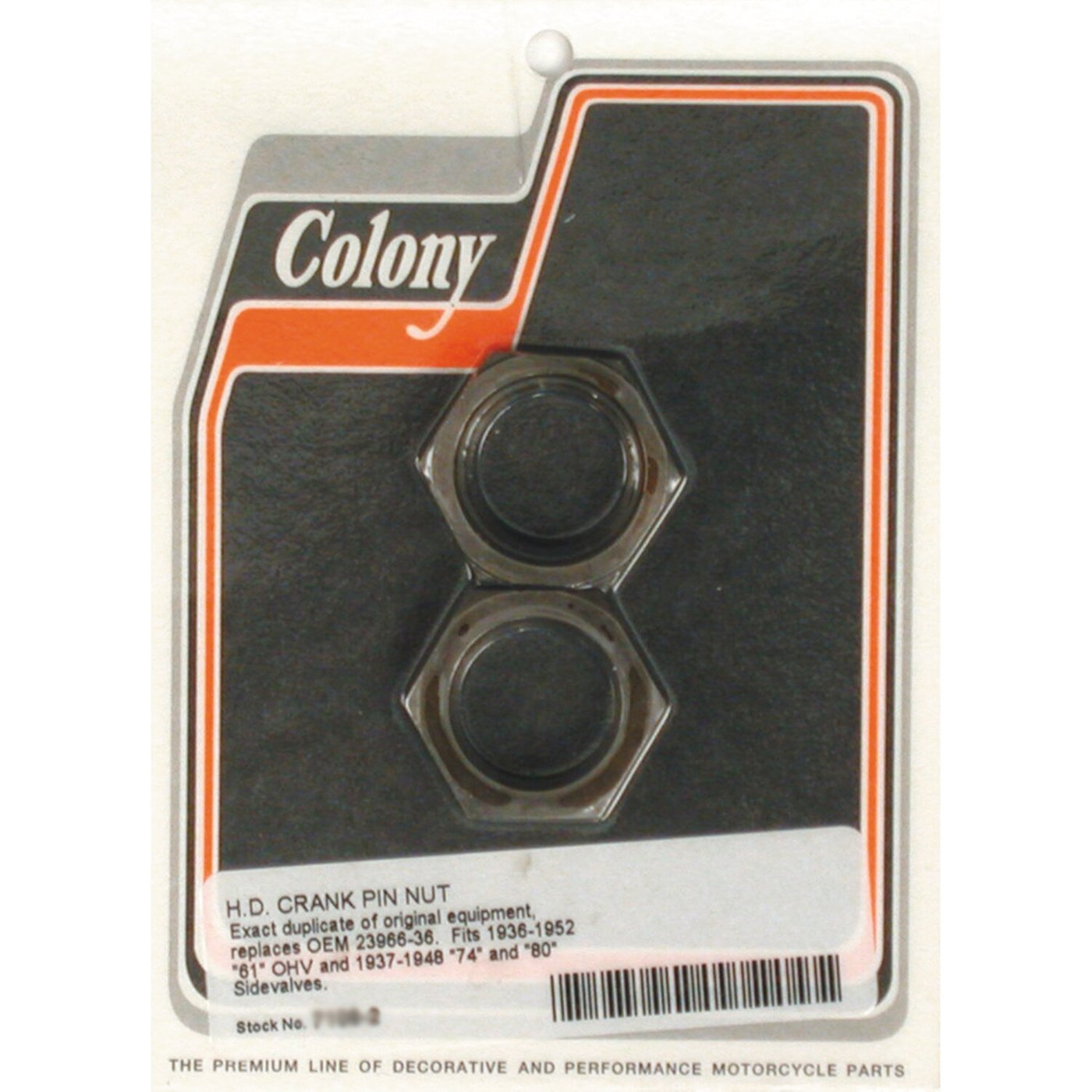 Colony Colony, crankpin nuts. 36-52 models