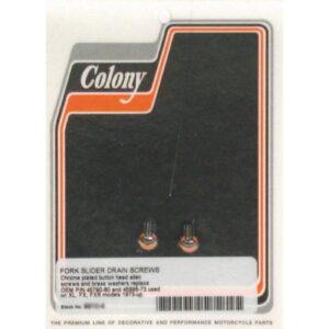 Colony Colony, fork slider drain screws. Chrome Button Head