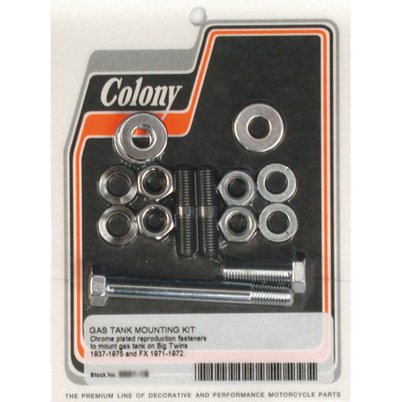 Colony Colony. 37-75 gas tank mount kit. Chrome