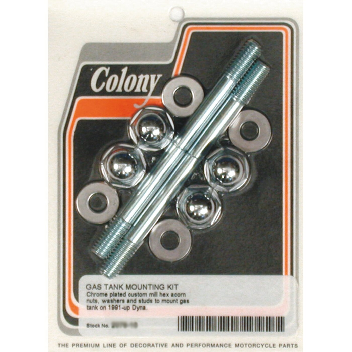 Colony Colony, Dyna gas tank mount kit. Chrome Acorn