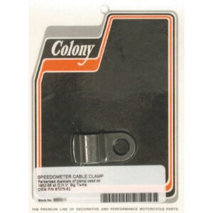 Colony Colony, speedo cable clamp. Black parkerized