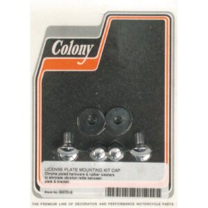 Colony Colony, license plate mount kit. CAP style. Chrome