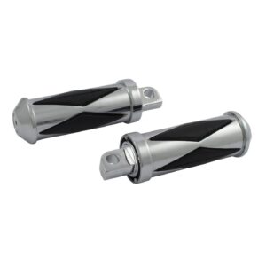 MCS Diamond footpegs, large diameter. male mount. Chrome