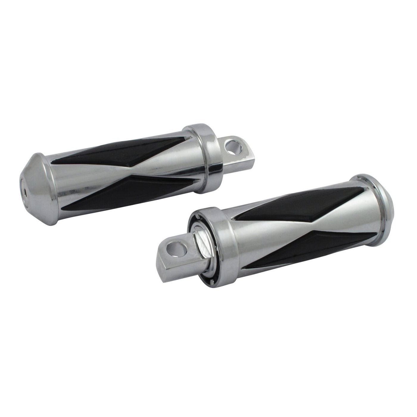 MCS Diamond footpegs, large diameter. male mount. Chrome
