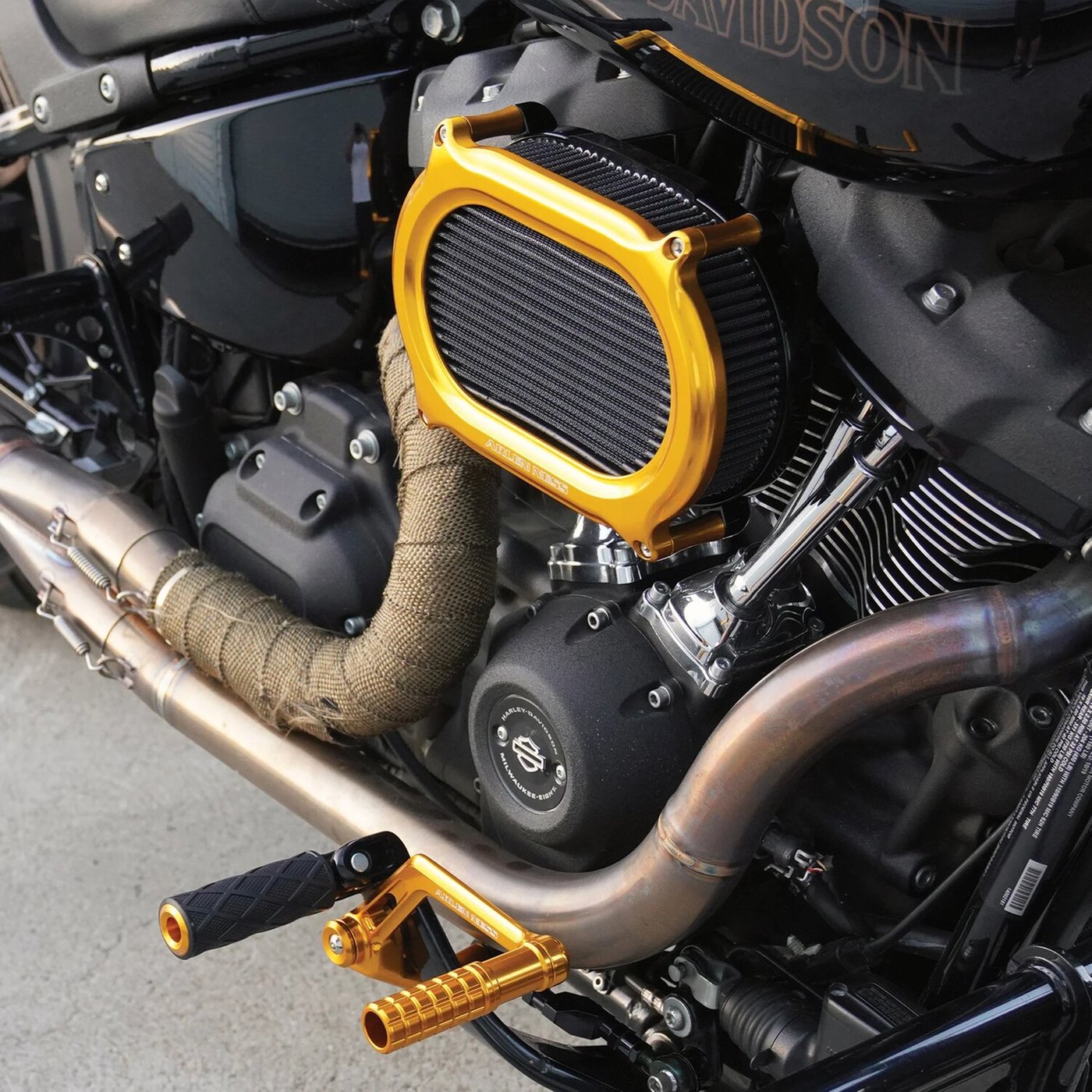 Arlen Ness Arlen Ness, Stage II Oval Upgrade air cleaner kit. Gold - Image 2