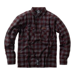 West Coast Choppers WCC Rigid Flannel shirt burgundy/grey