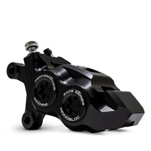 Performance Machine PM, Race Series 4-P Monobloc caliper. Left front. Black