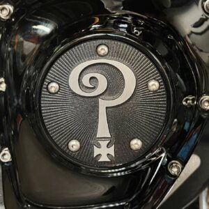 Indian Larry Motorcycles Indian Larry, 'Question Mark' point cover. Matte black/alu