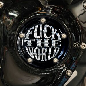 Indian Larry Motorcycles Indian Larry, 'FTW' logo 5-hole point cover. Gloss black