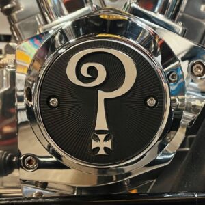 Indian Larry Motorcycles Indian Larry, 'Question Mark' 2-hole point cover. Black/alu