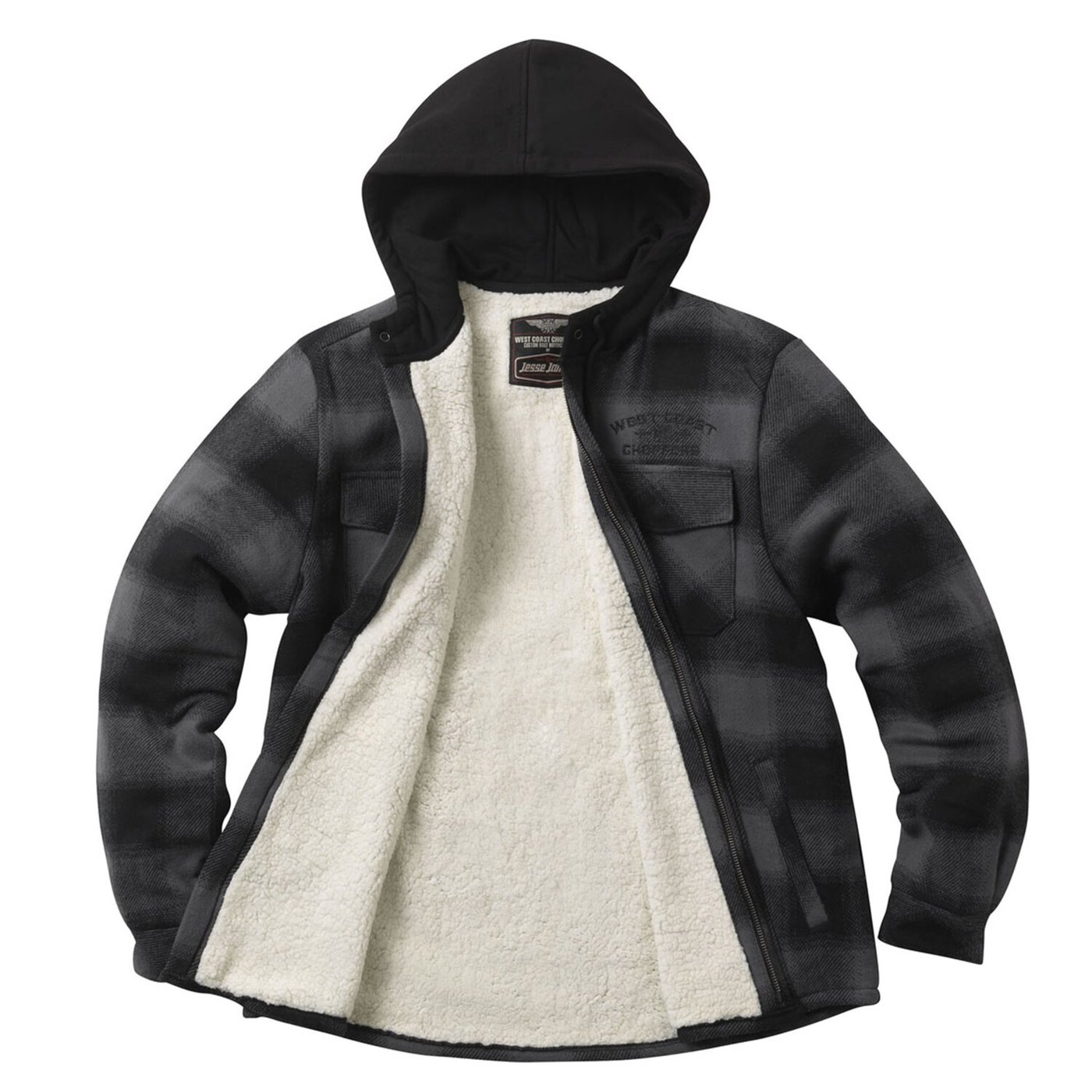 West Coast Choppers WCC Hell Bent Flannel jacket charcoal/black - Image 2