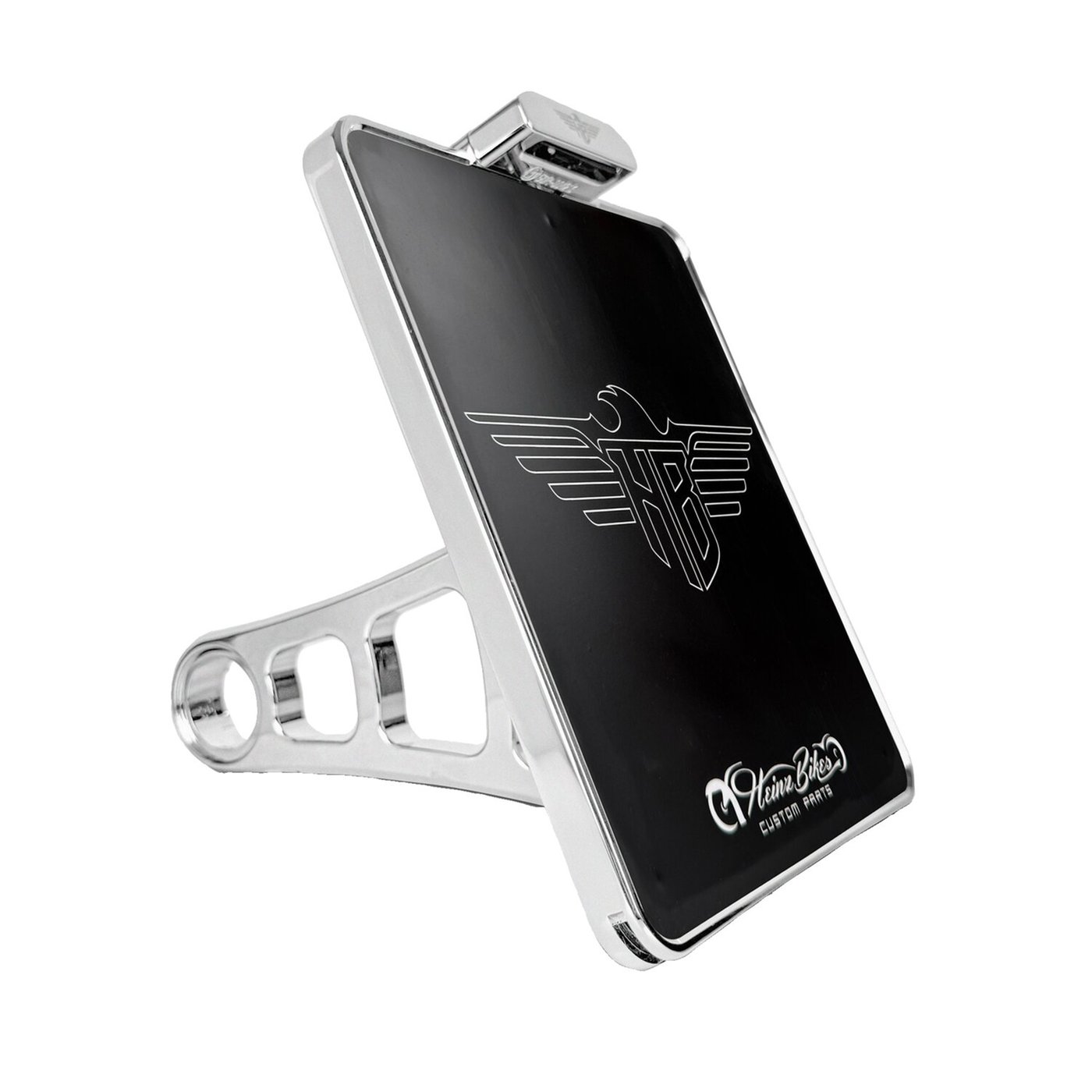 HeinzBikes HeinzBikes, side mount license plate bracket. Chrome