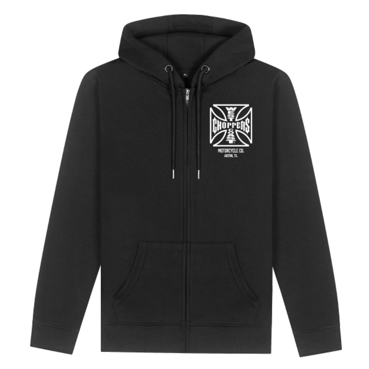 West Coast Choppers WCC ATX Cross zip hoodie black/white - Image 2