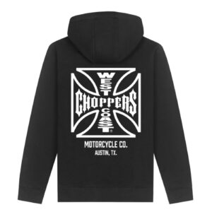 West Coast Choppers WCC ATX Cross zip hoodie black/white