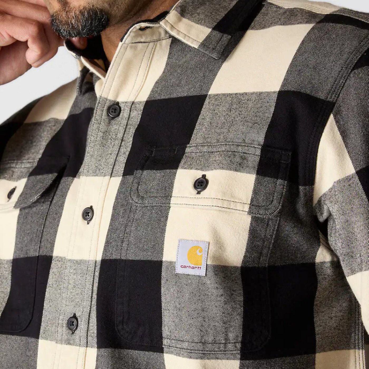 Carhartt Carhartt Plaid long sleeve shirt oat milk - Image 2