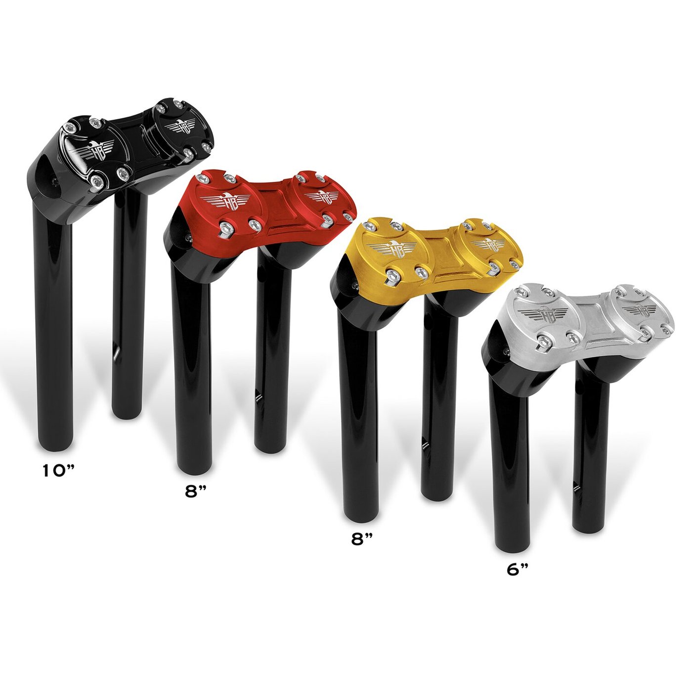 HeinzBikes HeinzBikes, Clubstyle pullback risers 10". Black/Silver - Image 2