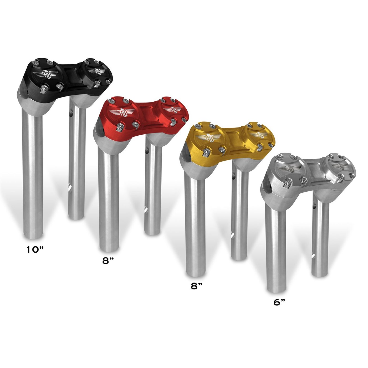 HeinzBikes HeinzBikes, Clubstyle pullback risers 8". Silver/Black - Image 2