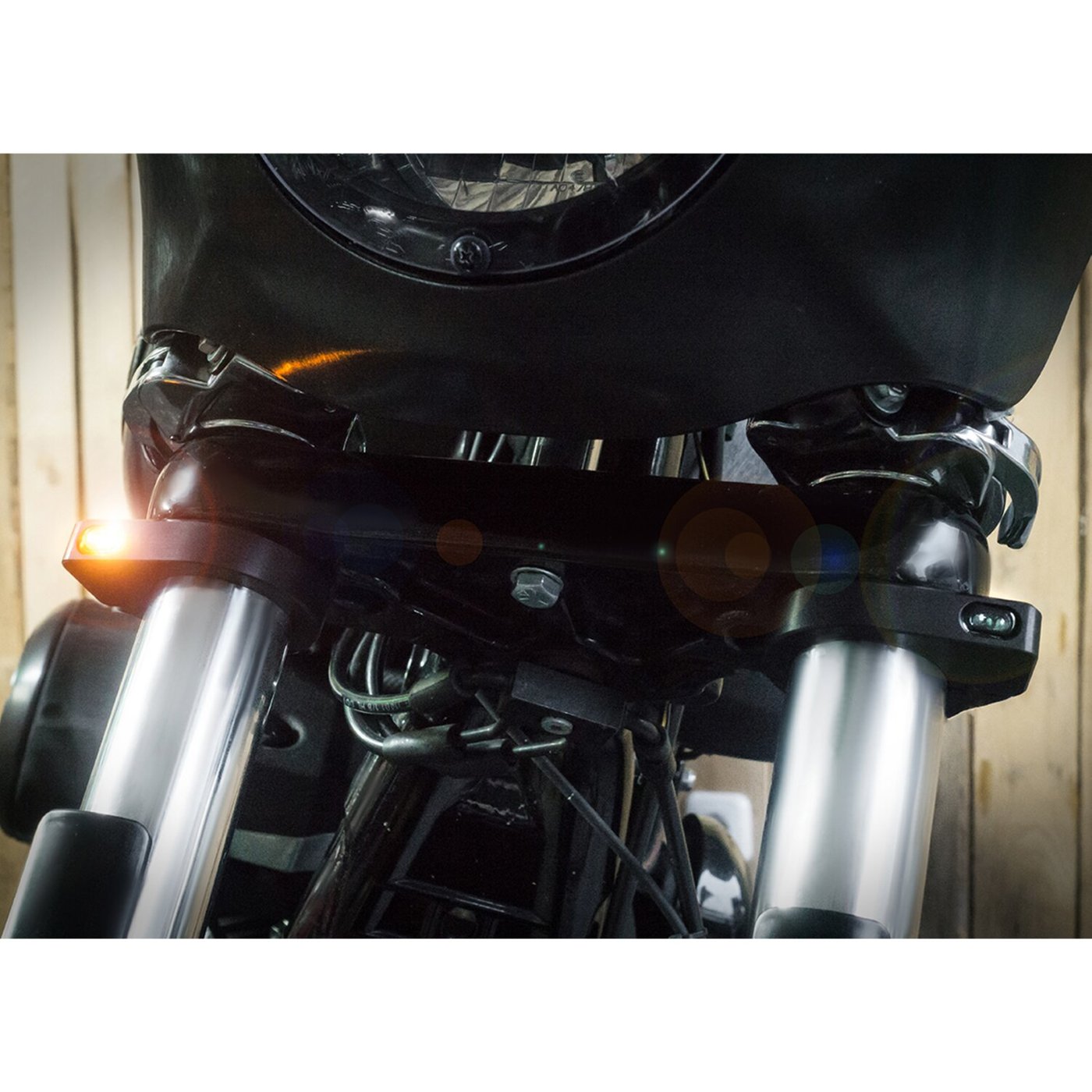 HeinzBikes HeinzBikes, ZC-Line Micro LED fork turn signal set. Black - Image 2