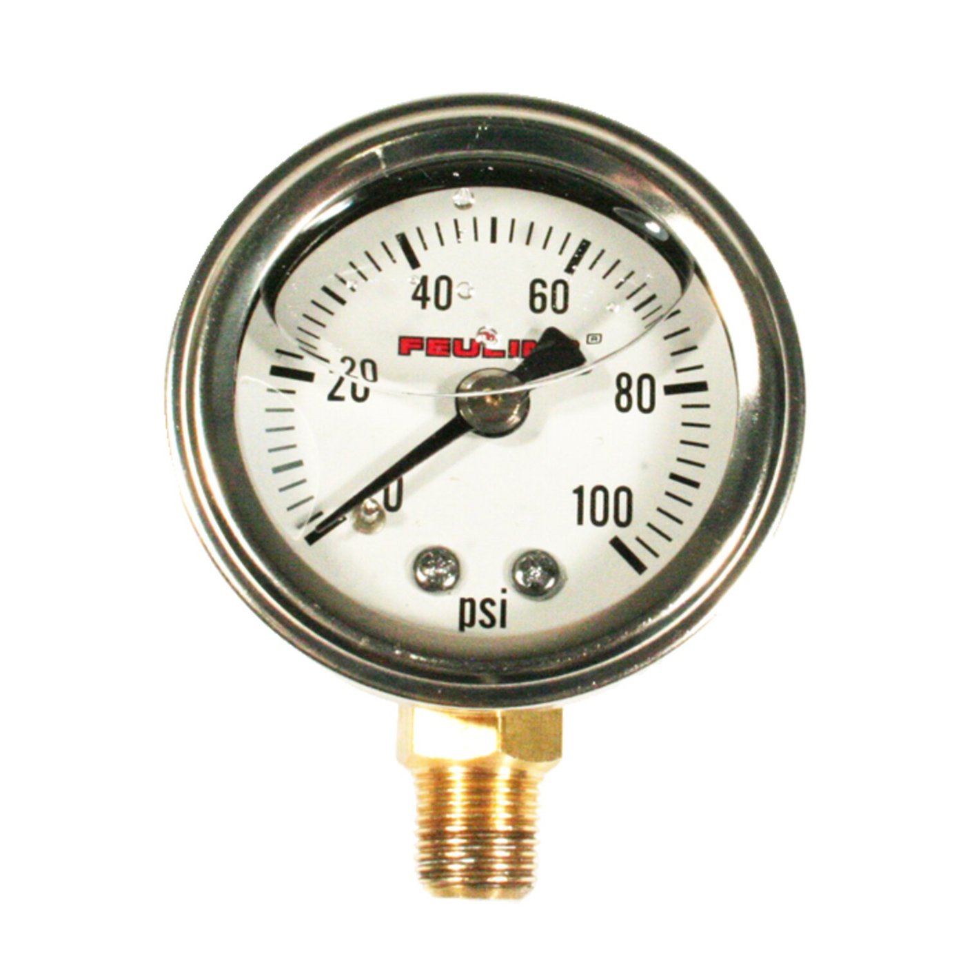 Feuling Feuling, liquid filled 100PSI oil pressure gauge. White