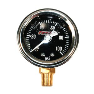 Feuling Feuling, liquid filled 100PSI oil pressure gauge. Black