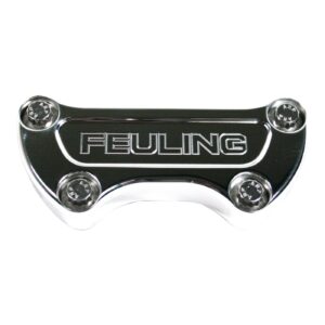 Feuling Feuling, handlebar top clamp. Feuling Logo. Polished