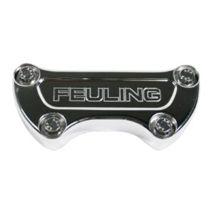 Feuling Feuling, handlebar top clamp. Feuling Logo. Chrome