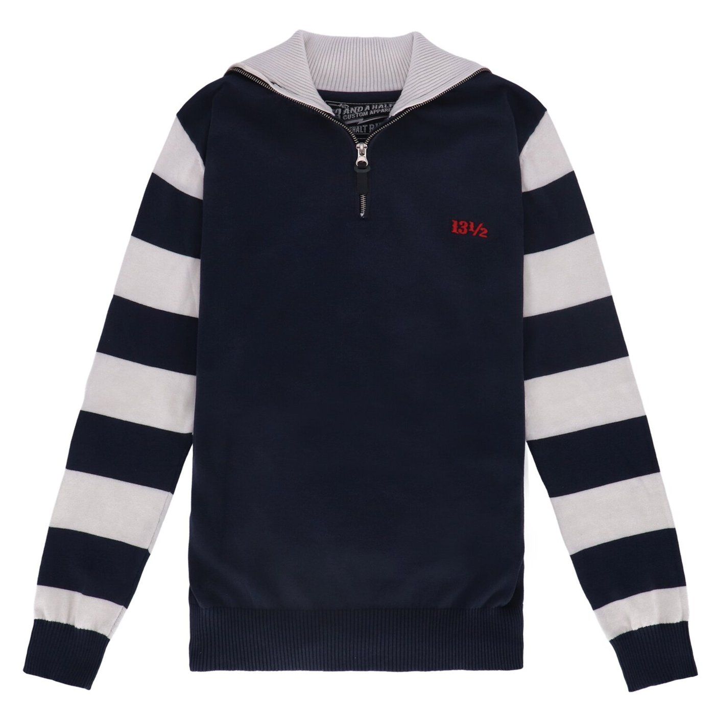 13 and a half company 13 1/2 Outlaw half-zip sweater navy/offwhite - Image 2