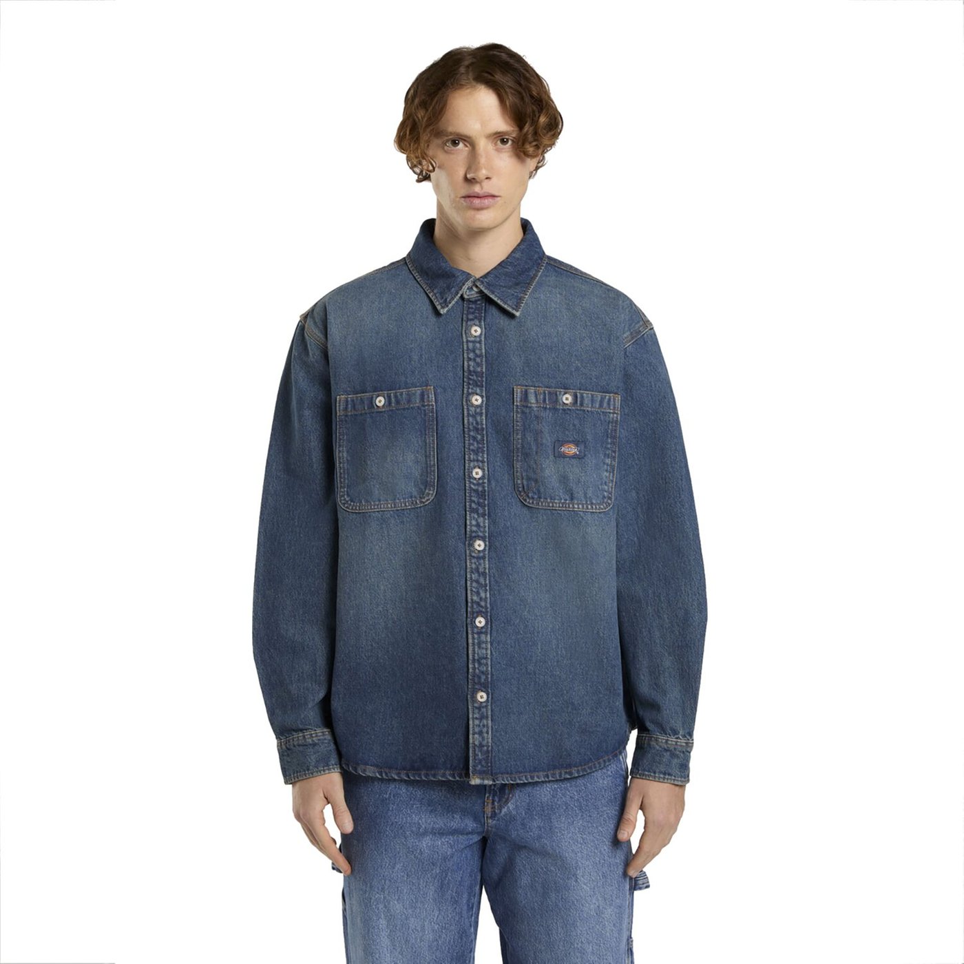 Dickies Dickies Mechanic Denim shirt khaki tinted blue