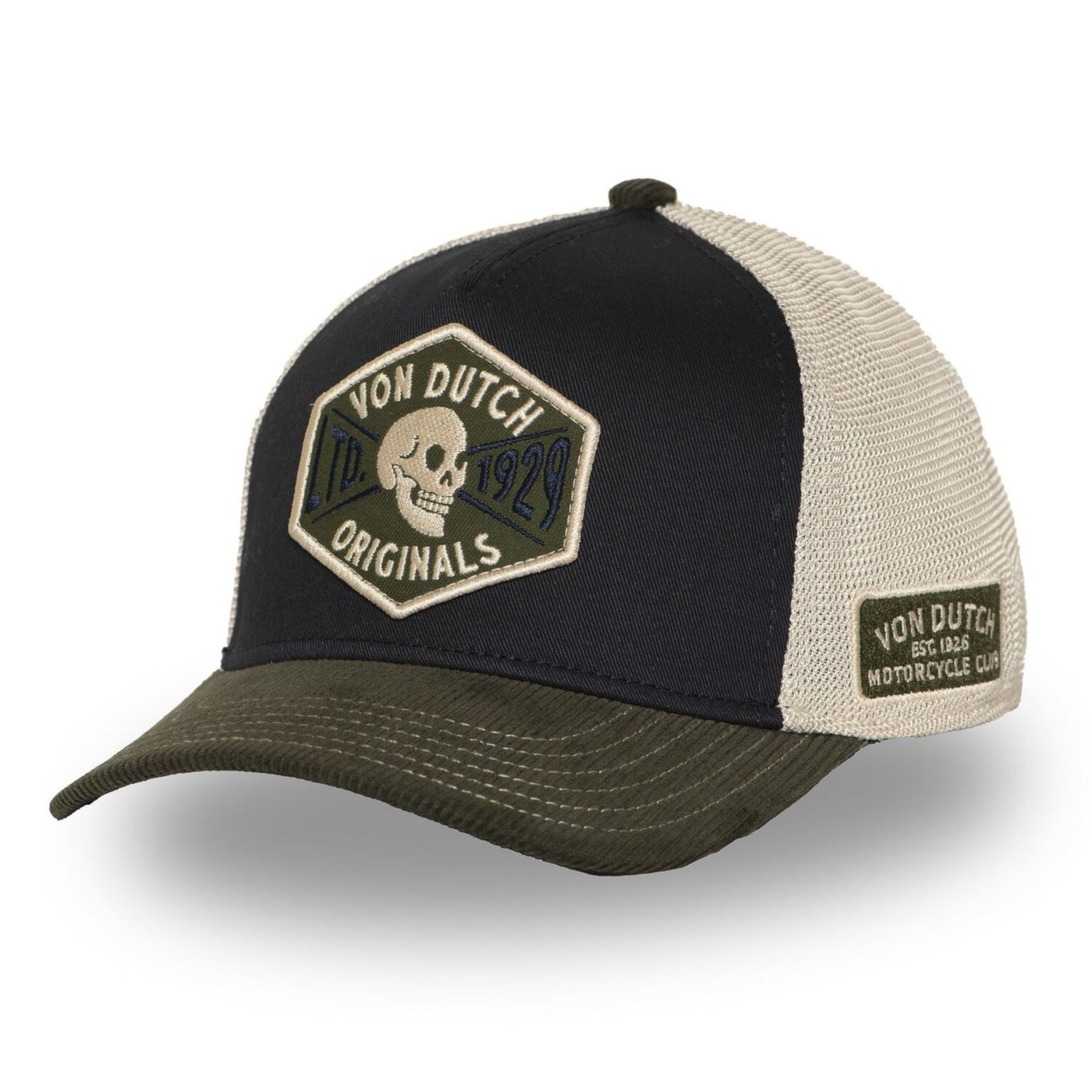 Von Dutch Von Dutch Semi-Curved Skull cap black/green/white