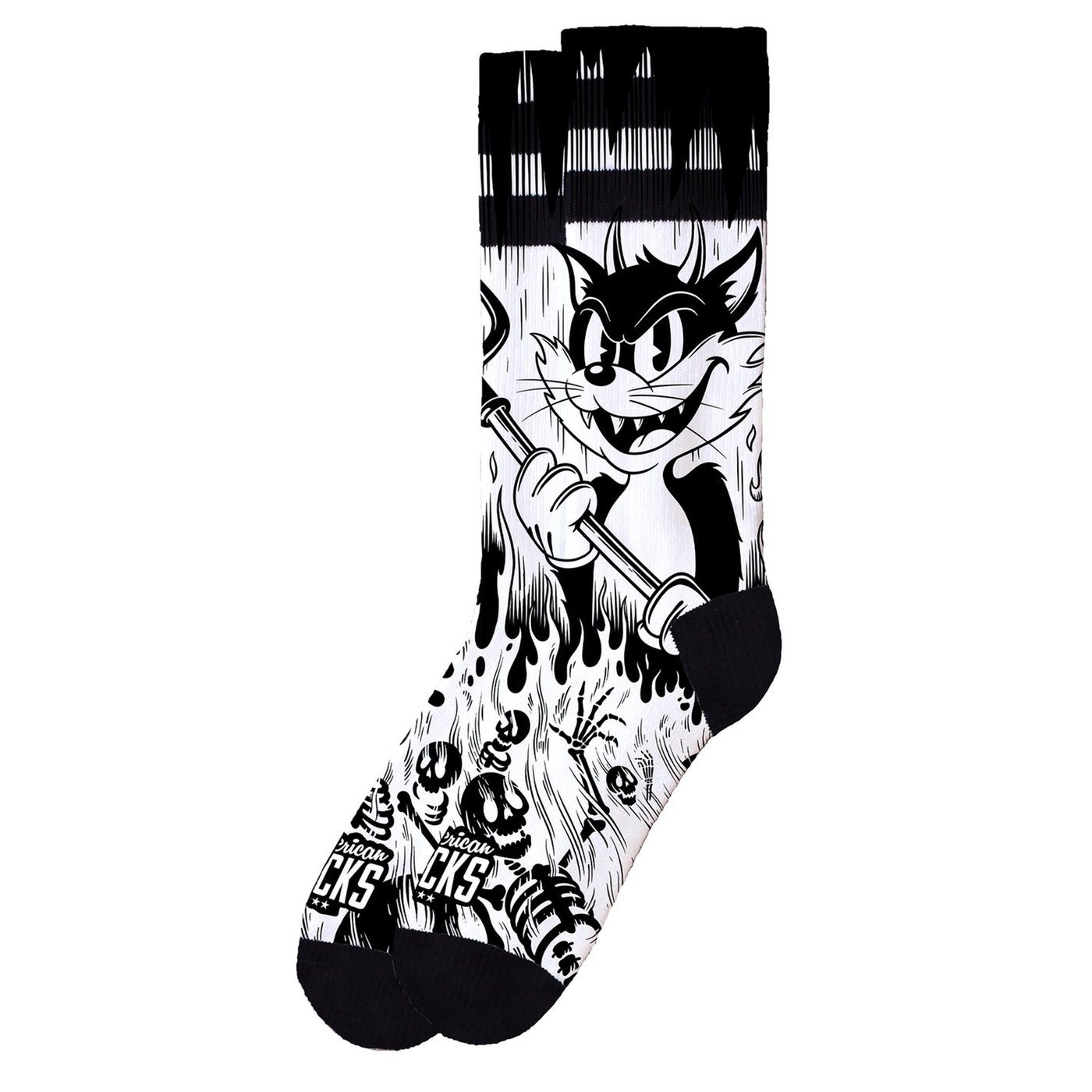 American Socks American Socks Evil Cat Signature socks white