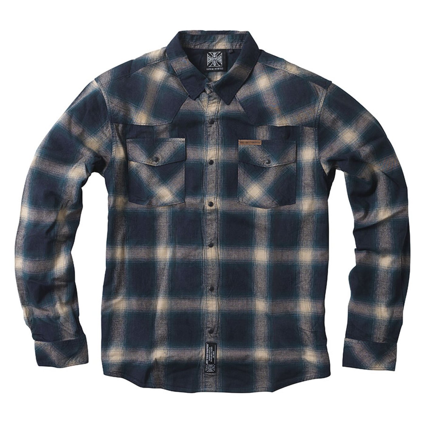 West Coast Choppers WCC Outlaw Flannel shirt blue/beige