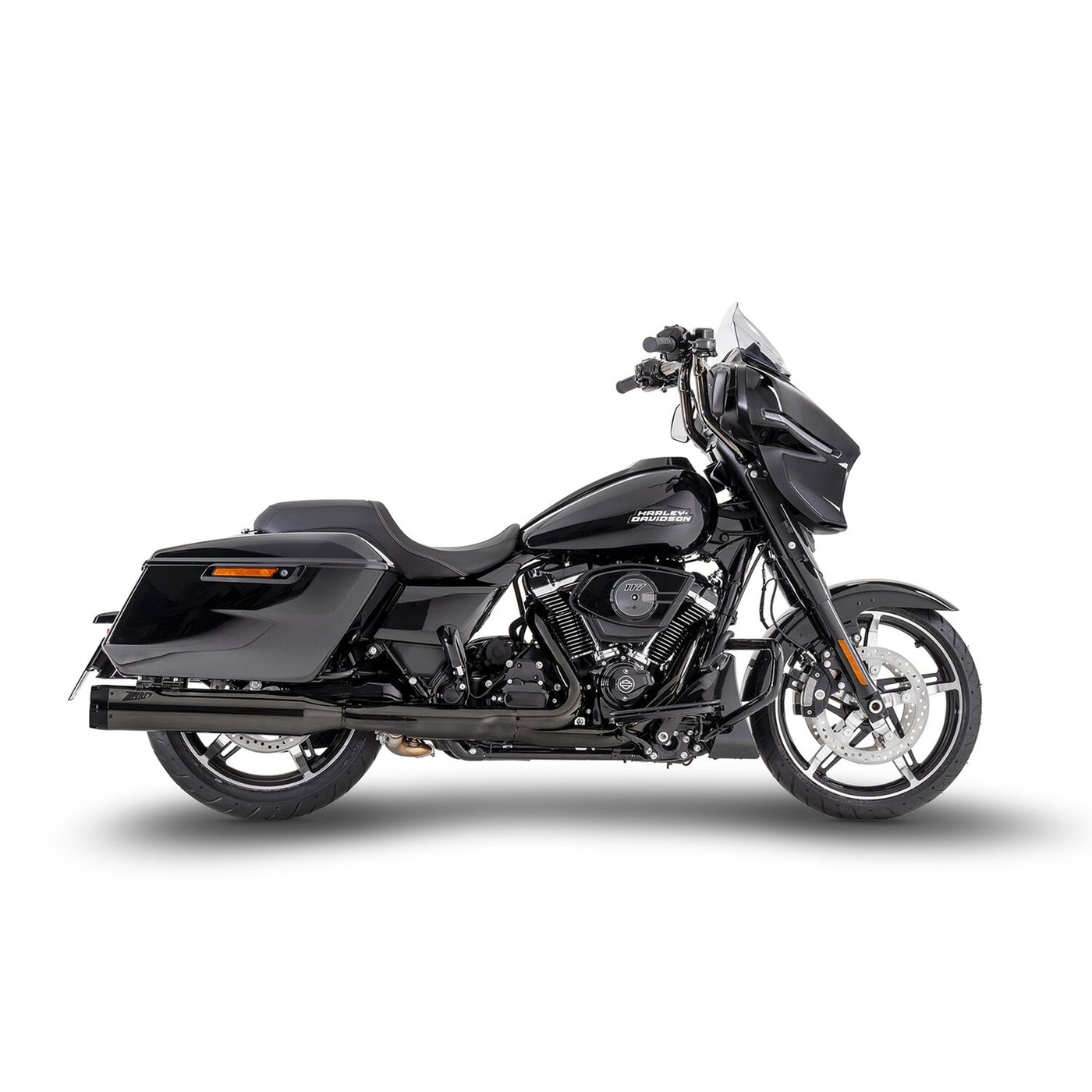 Zard Zard, FLHTK Slip-On mufflers set. Black-chrome Stainless
