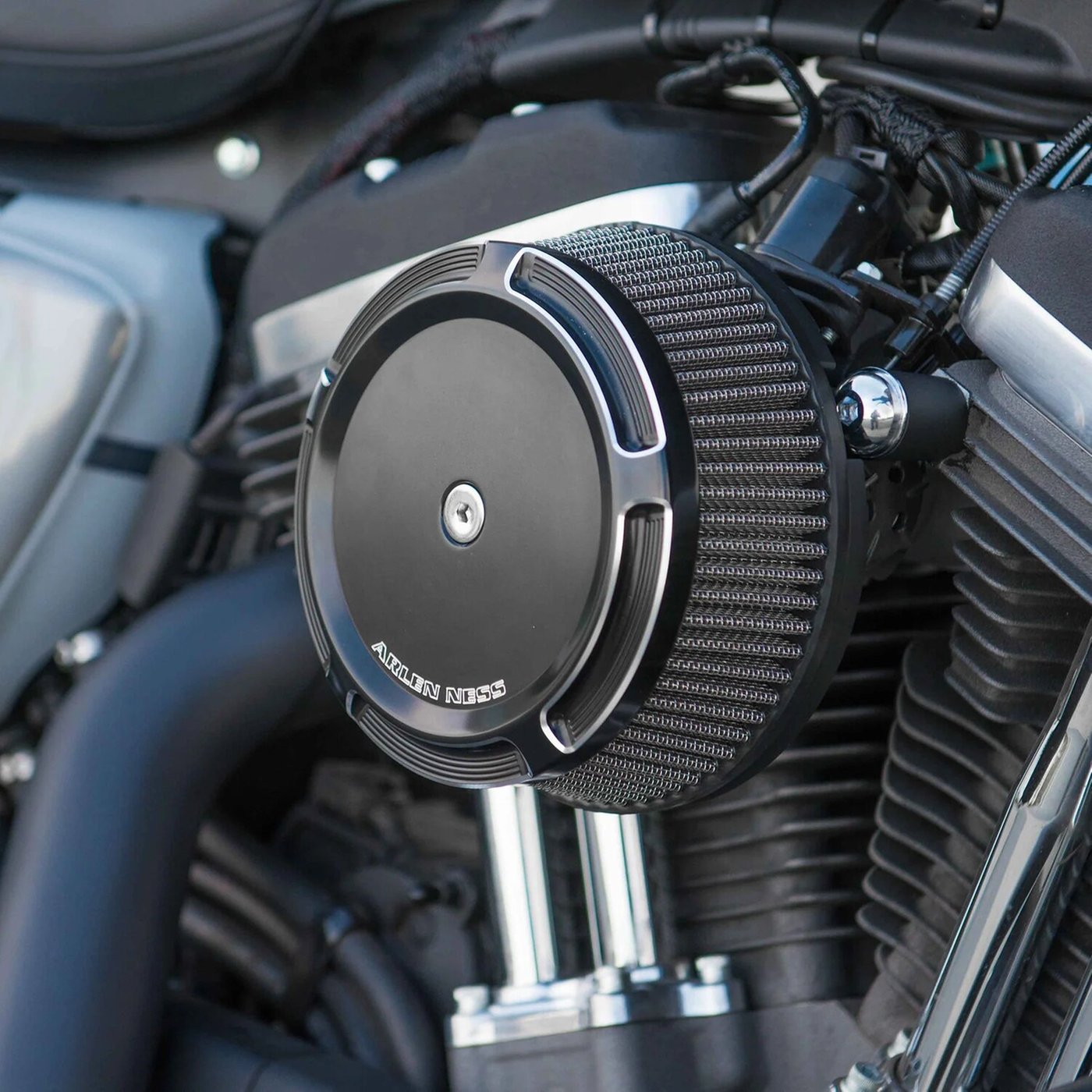 Arlen Ness Arlen Ness, Stage 1 Big Sucker air cleaner. Beveled Black - Image 2