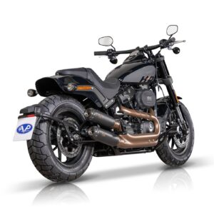 V Performance V Performance, 'Tracker' slip-on muffler set Fat Bob. Black