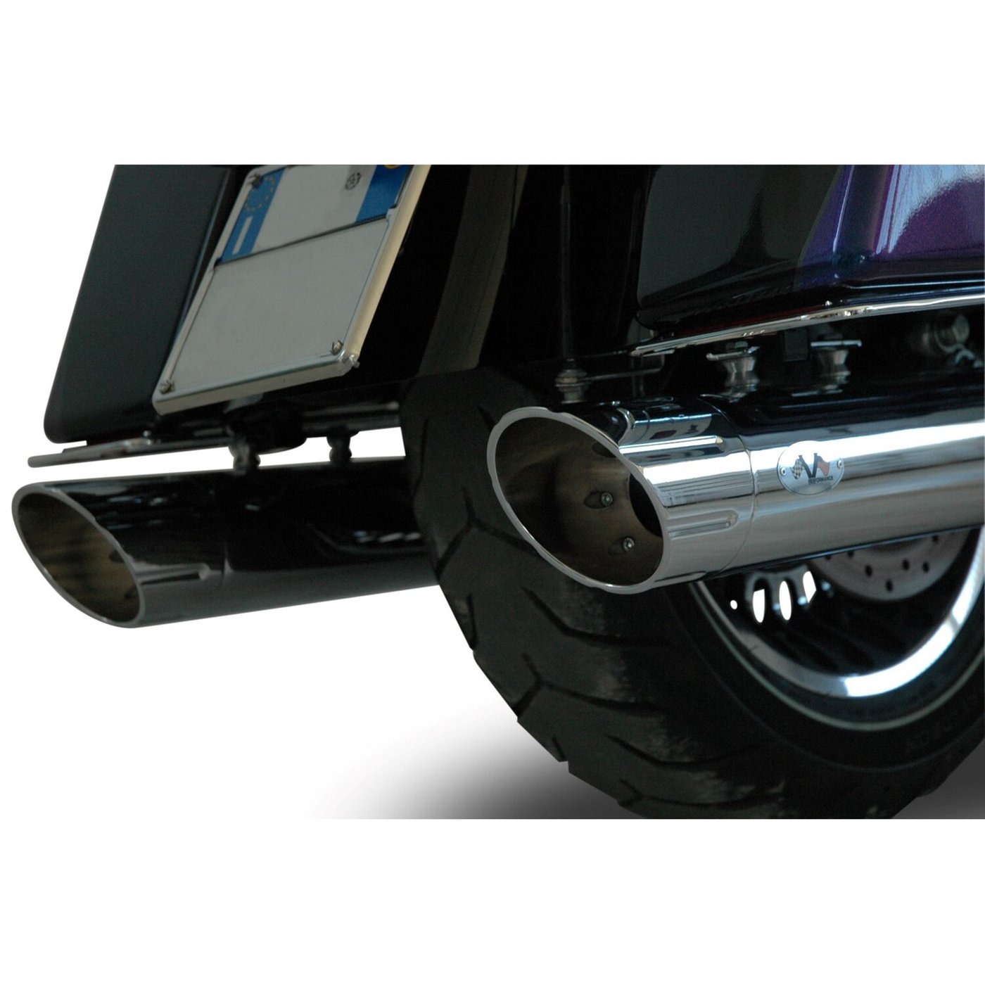 V Performance V Performance, Banger slip-on mufflers. Chrome - Image 2