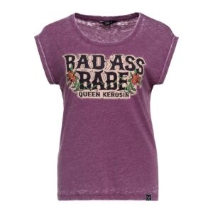 King Kerosin Queen Kerosin Bad ass babe t-shirt plum