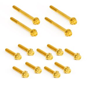 Arlen Ness Arlen Ness, Titanium 12pt Primary Cover Bolt Kits. Gold