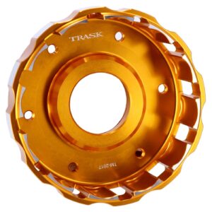 Trask Performance Trask, M8 billet clutch basket. Hard anodized natural
