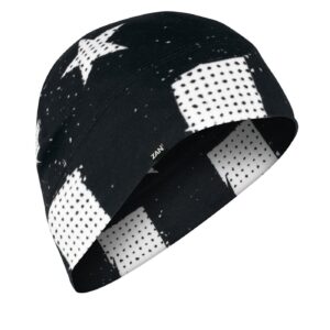 Zan Headgear ZANheadgear helmet beanie sportflex black & white flag