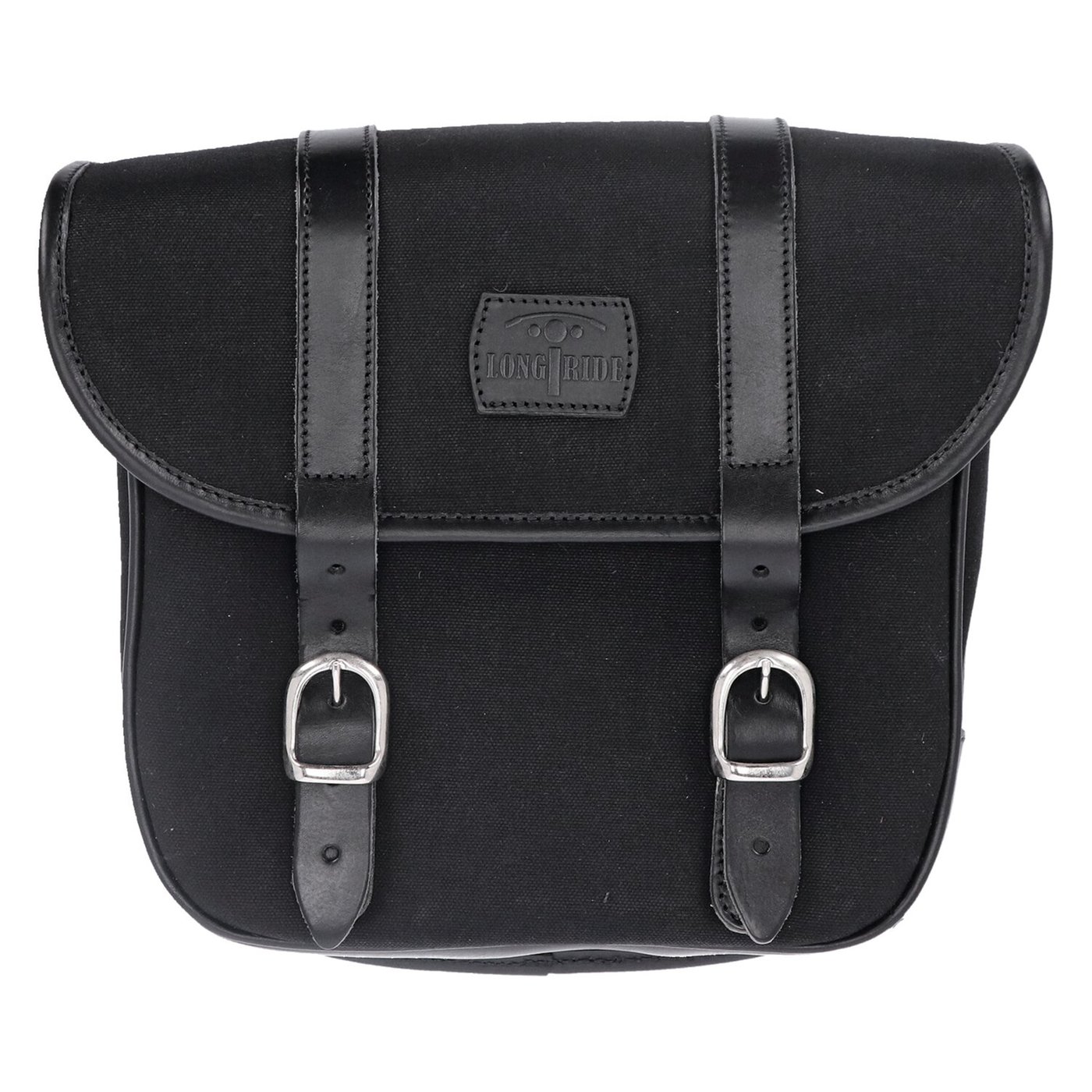 Longride Longride, Throw over saddlebags waxed cotton. Black - Image 2