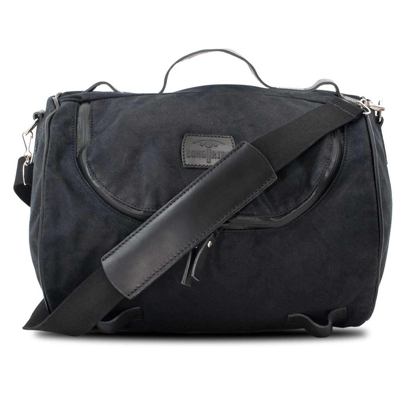 Longride LongRide, roll bag waxed cotton narrow. Black